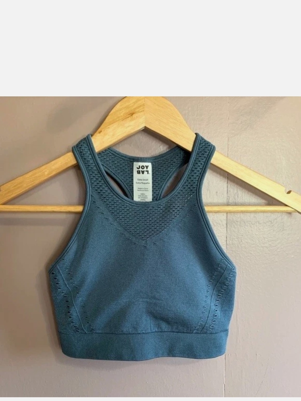 JoyLab Blue Seamless Mesh-Front Sports Tank